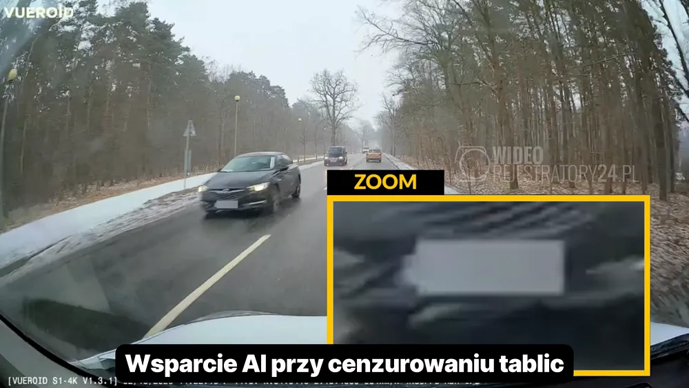 kamera samochodowa vueroid s1 opcja zamazywania tablic rejestracyjnych